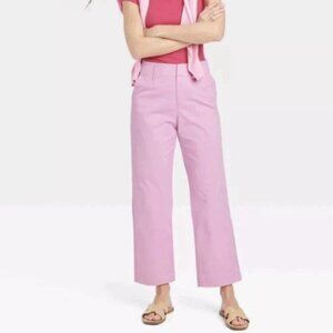 NEW A New Day High Rise Straight Leg Pants Womens 10 Pink Stretch Cotton CC09X